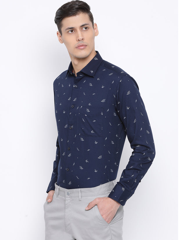 Navy Slim Fit Clubwear Shirt