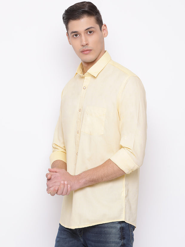 Yellow Slim Fit Casual Shirt