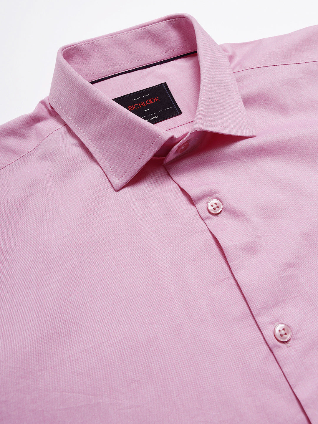 Men Pink Regular Fit Solid Formal Shirt