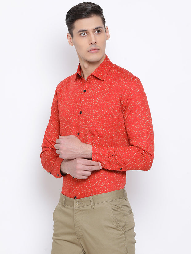 Rust Slim Fit Clubwear Shirt