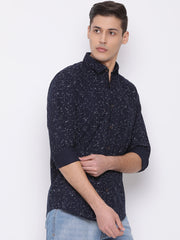 Navy Slim Fit Casual Shirt