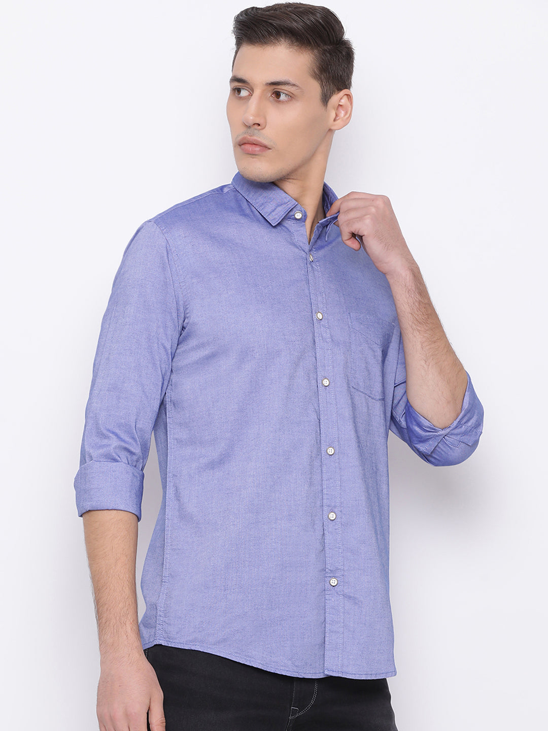 Blue Slim Fit Casual Shirt