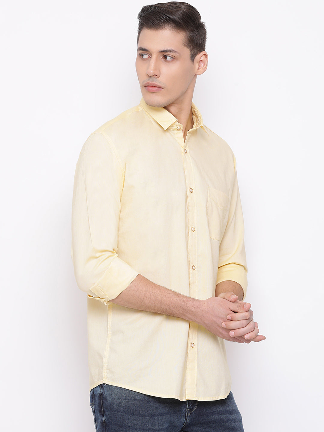 Yellow Slim Fit Casual Shirt