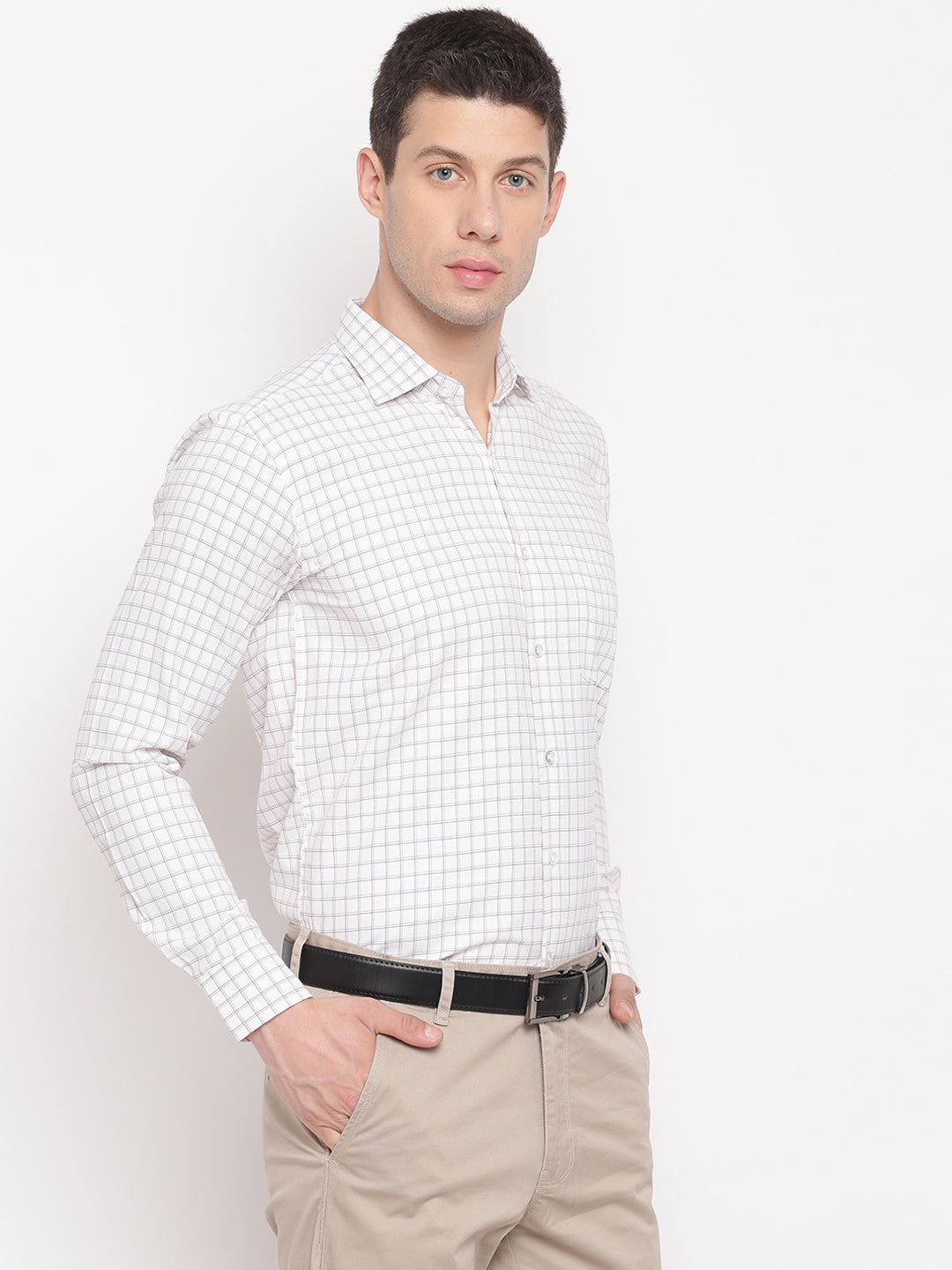 Men White Regular Fit Formal Shirt