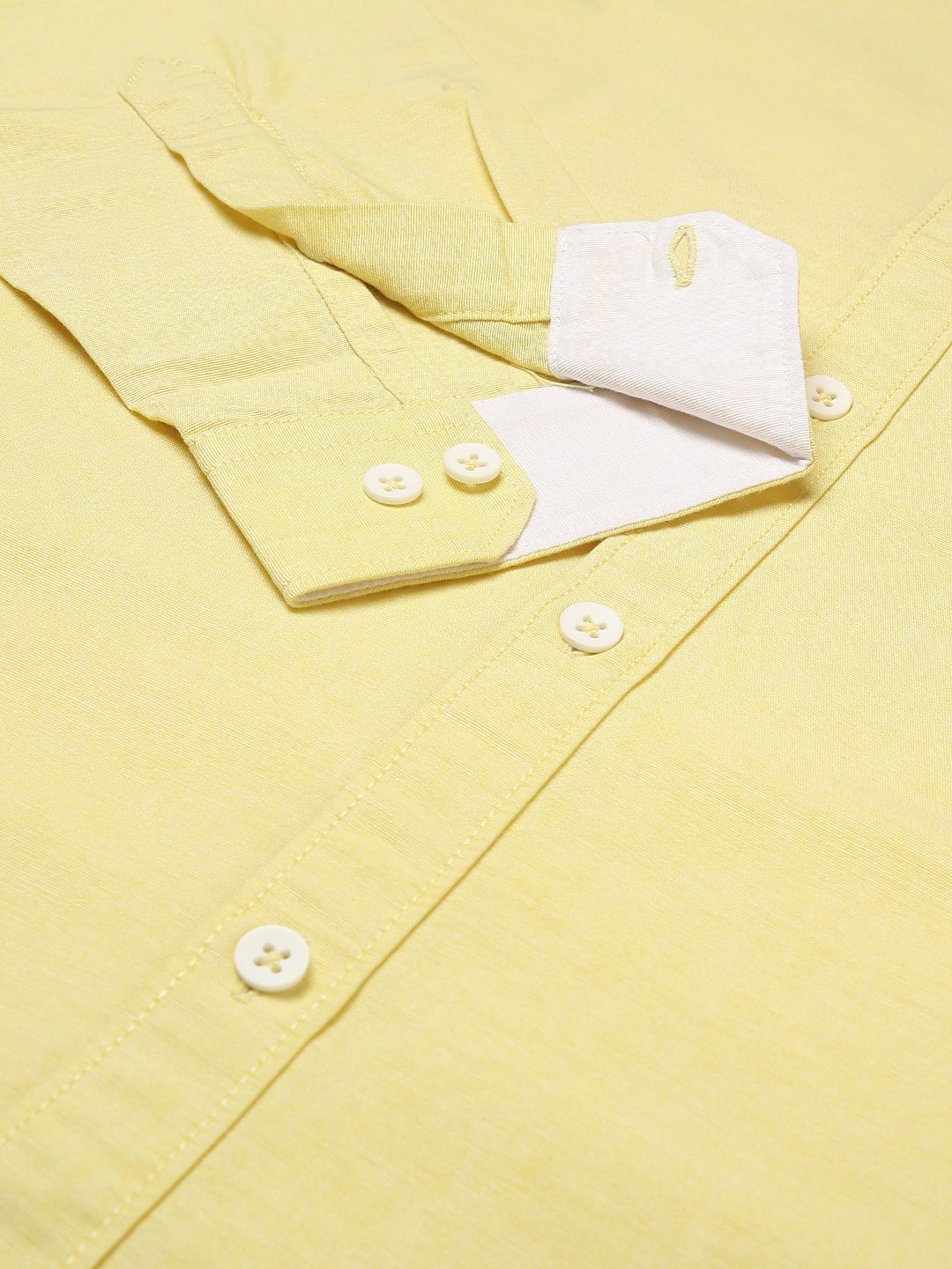 Men Yellow Slim Fit Solid Casual Shirt