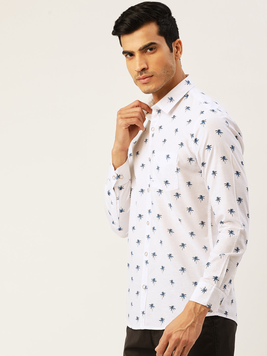 White Slim Fit Casual Shirt