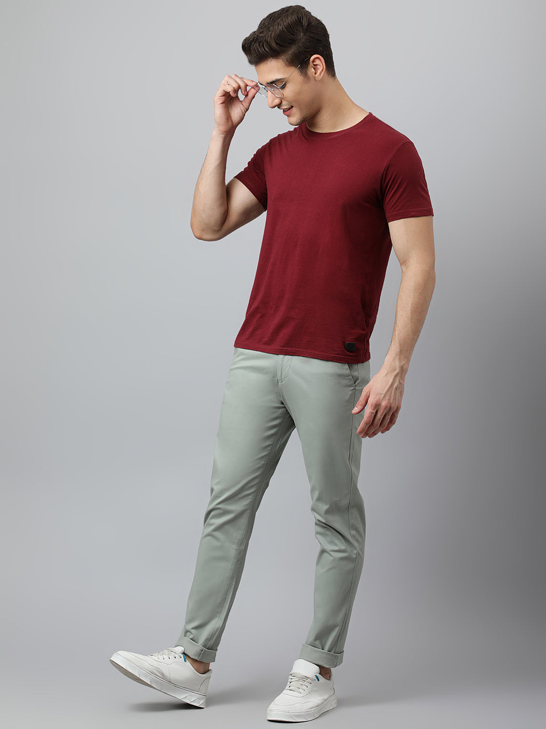 Buy John Pride Grey Cotton Regular Fit Trousers for Mens Online @ Tata CLiQ