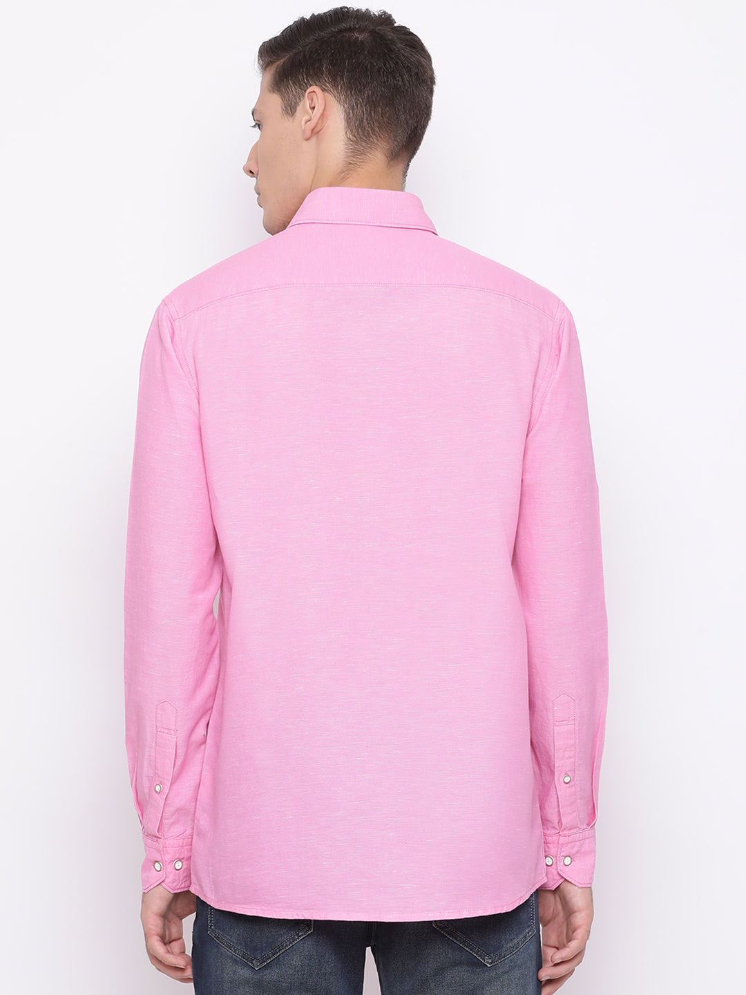 Pink Slim Fit Casual Shirt