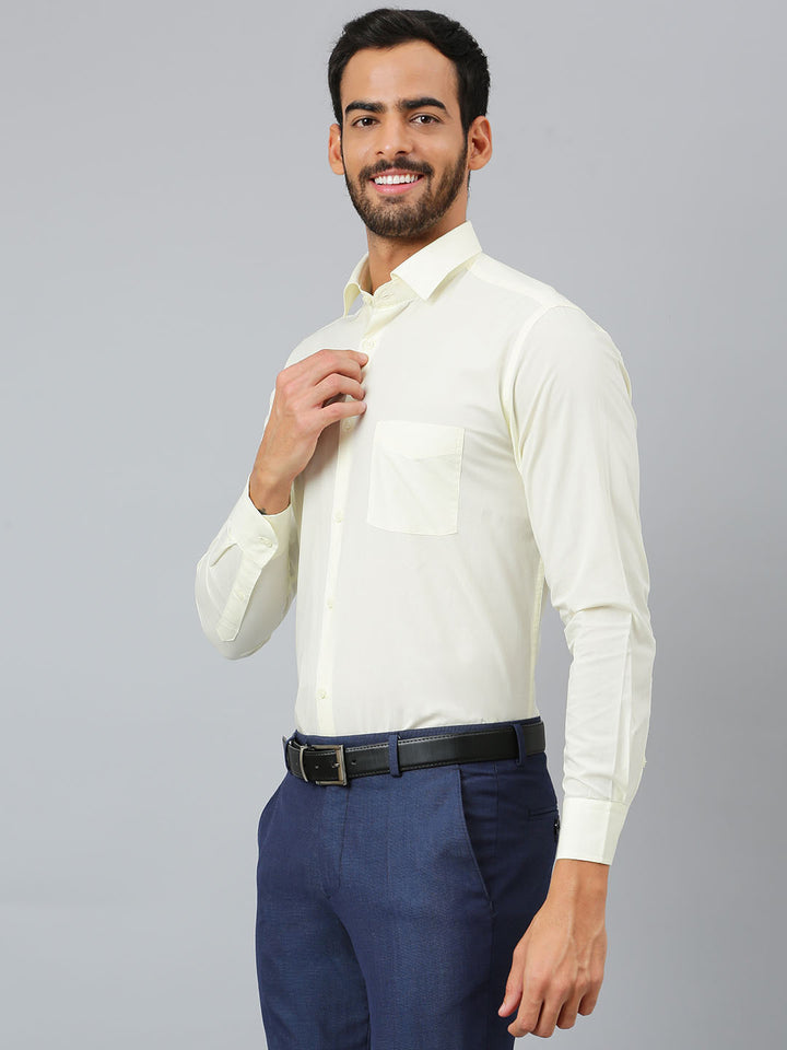 Men Lemon Regular Fit Solid Formal Shirt