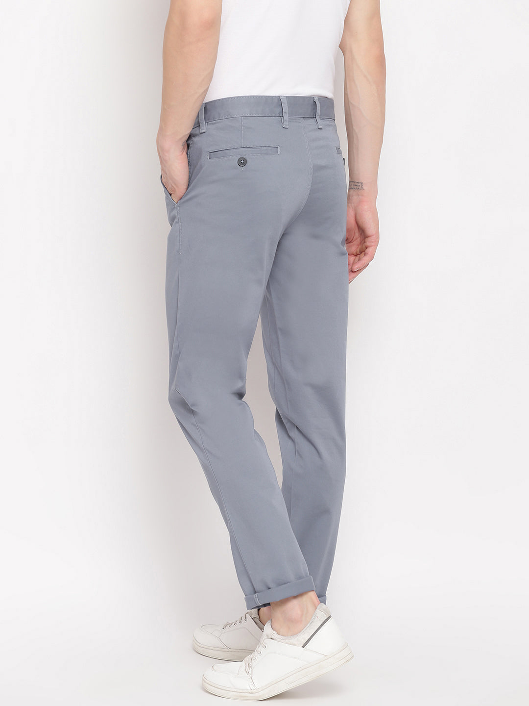 Buy Men Grey Slim Fit Textured Casual Trousers Online - 720554 | Allen Solly