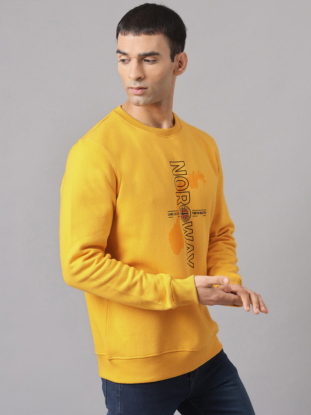 Relaxed Graphic Crewneck Sweatshirt - Yellow