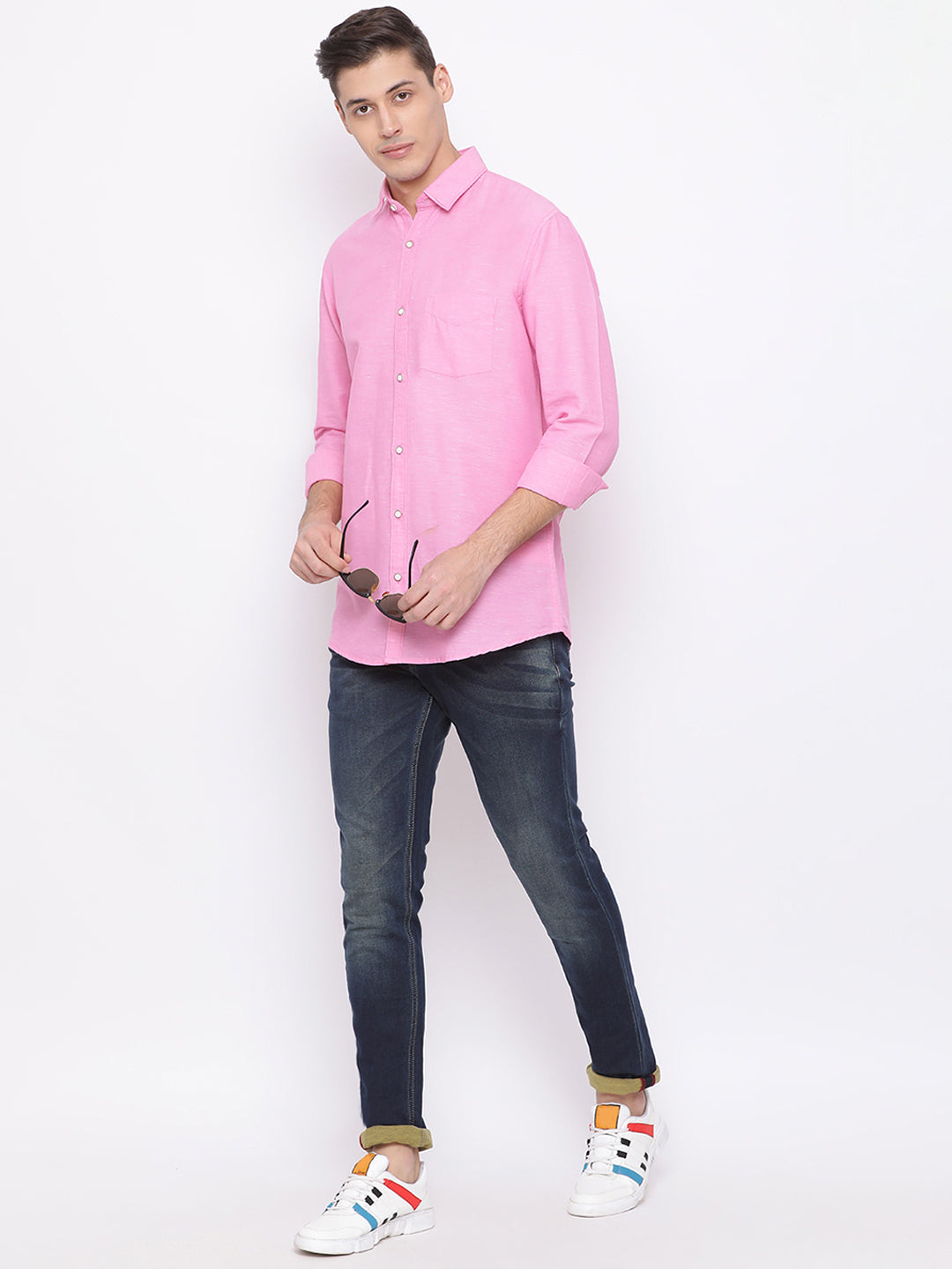 Pink Slim Fit Casual Shirt