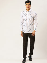 White Slim Fit Casual Shirt