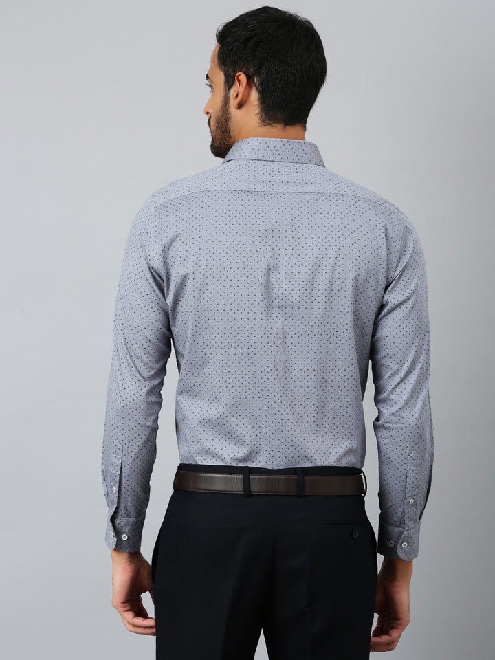 Men Grey Slim Fit Solid Club Wear Shirt