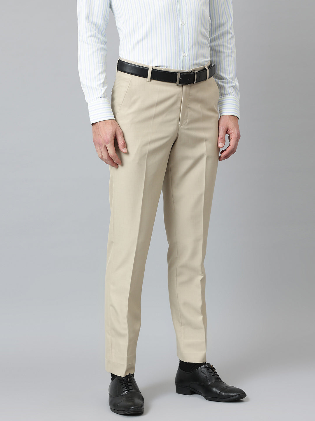 Buy Raymond Men Beige Slim Fit Solid Formal Trousers  Trousers for Men  8989449  Myntra