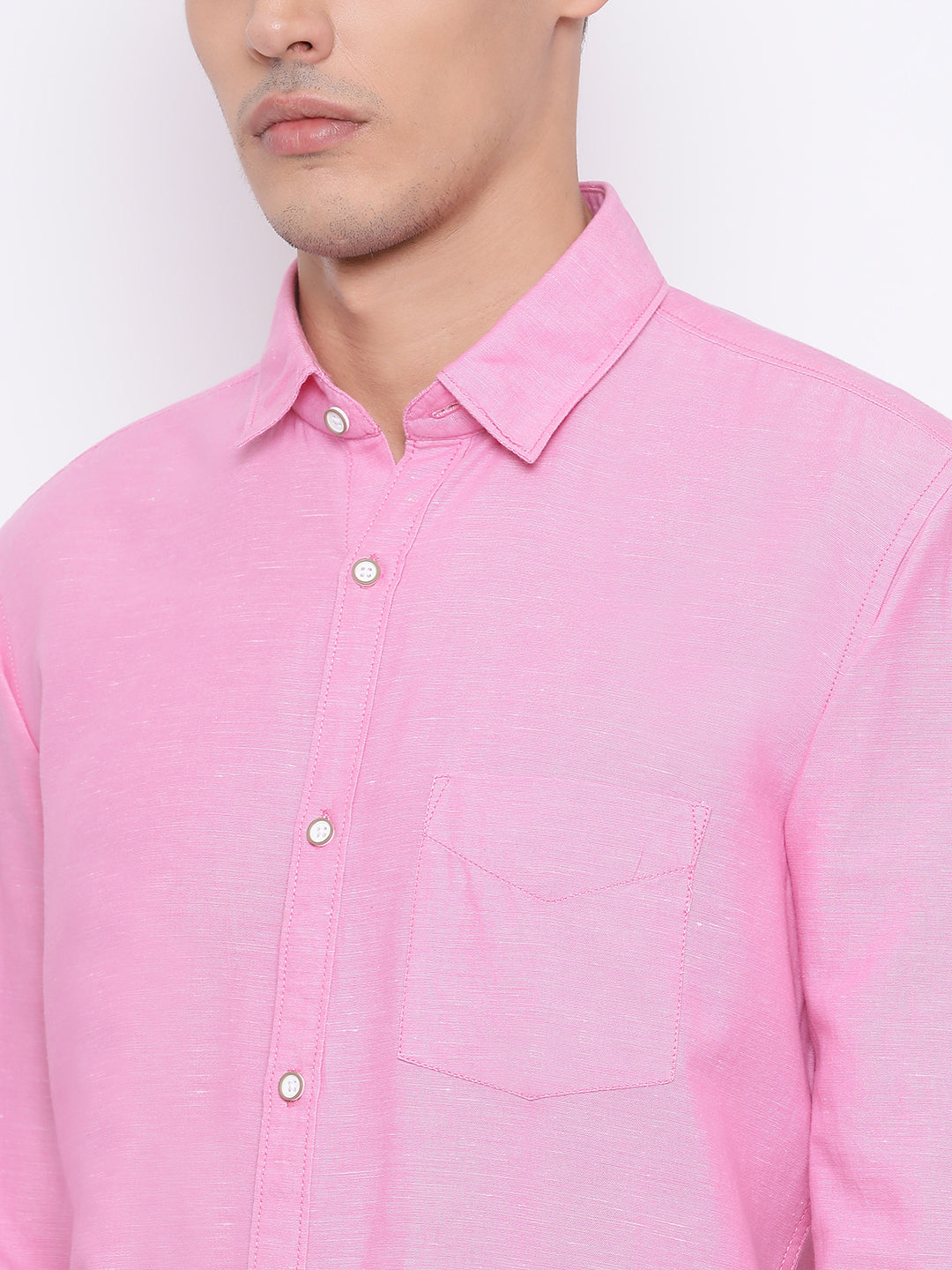 Pink Slim Fit Casual Shirt