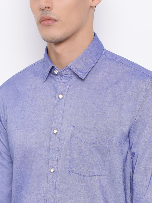 Blue Slim Fit Casual Shirt