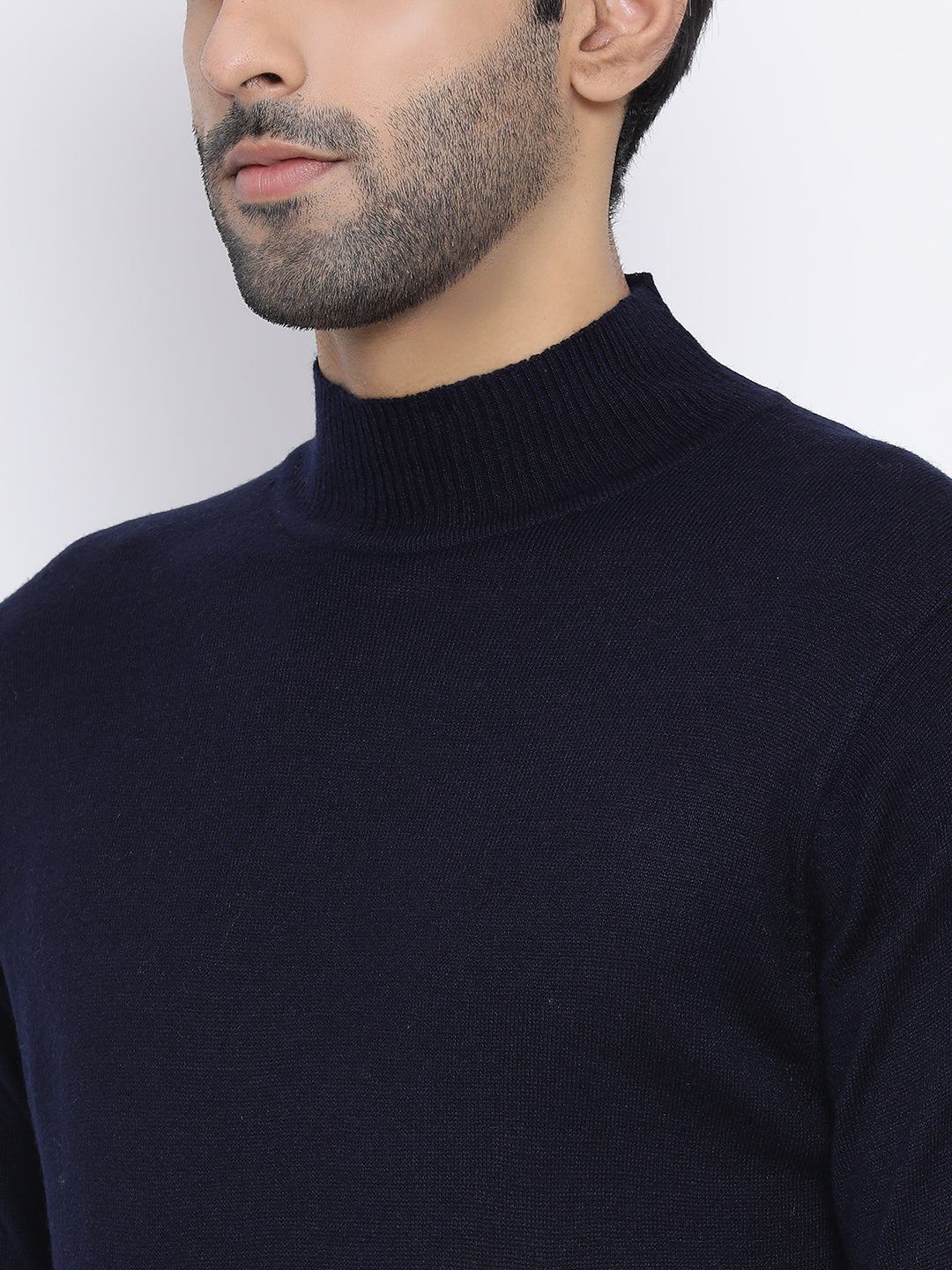 Navy Round Neck Casual Sweater