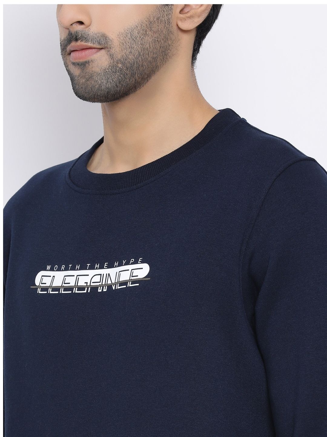 Men Air Force Regular Fit Crew Neck Navy blue Sweat Shirt