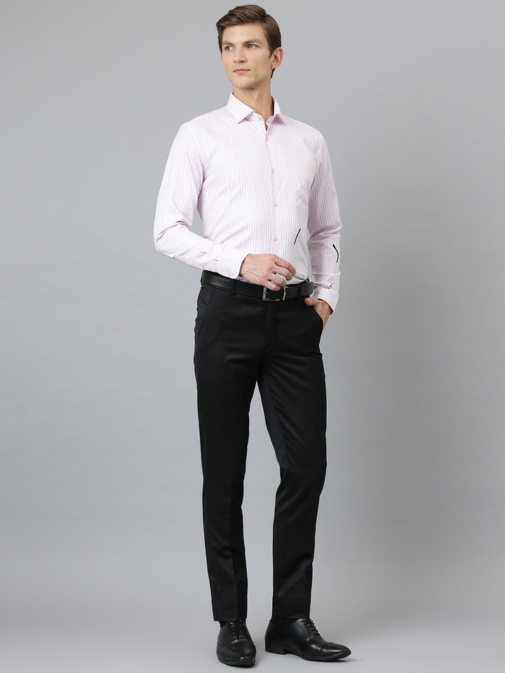 Men Pink Regular Fit Solid Formal Shirt