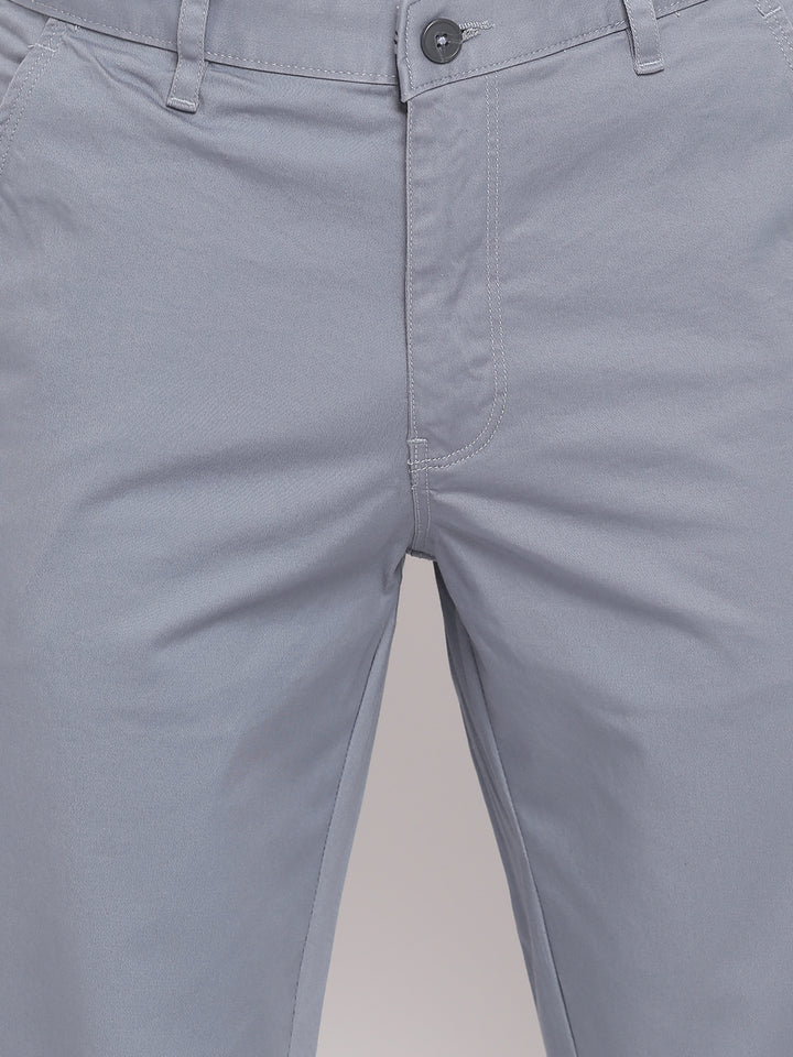 Men Light Blue Casual Slim Fit Trouser