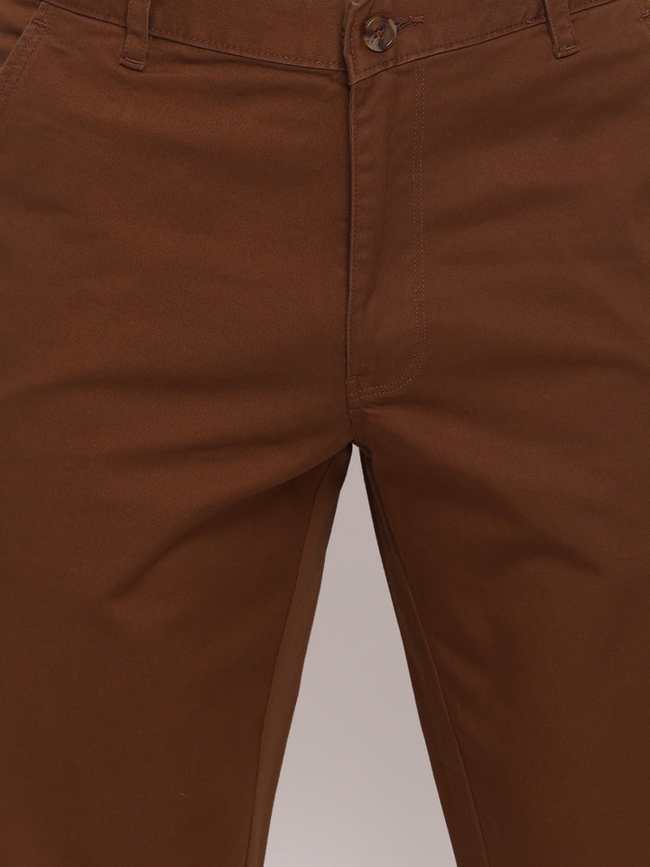 Men Brown Casual Slim Fit Trouser