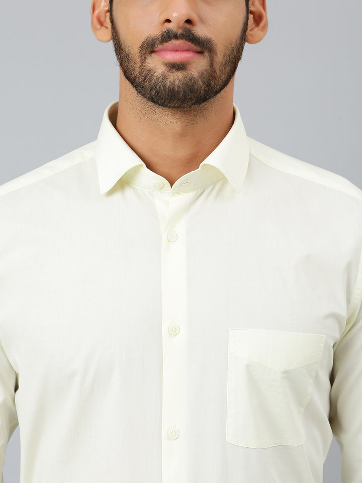 Men Lemon Regular Fit Solid Formal Shirt