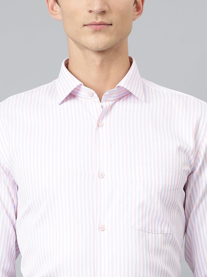 Men Pink Regular Fit Solid Formal Shirt