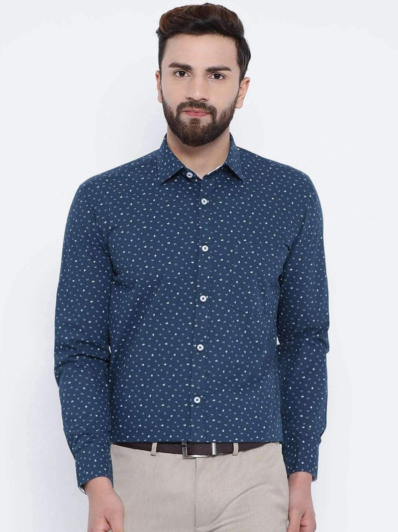 Richlook Blue Club Wear Regular Fit Shirt